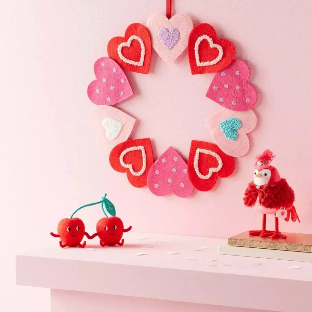 New Target Spritz Felt Cherry Duo Buddies Valentine's Day Figurine Holding Hands